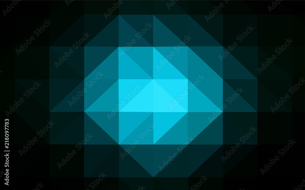 Dark BLUE vector polygon abstract layout.