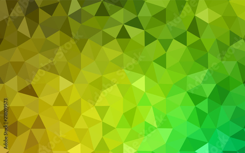 Fototapeta Naklejka Na Ścianę i Meble -  Light Green, Yellow vector shining triangular layout.