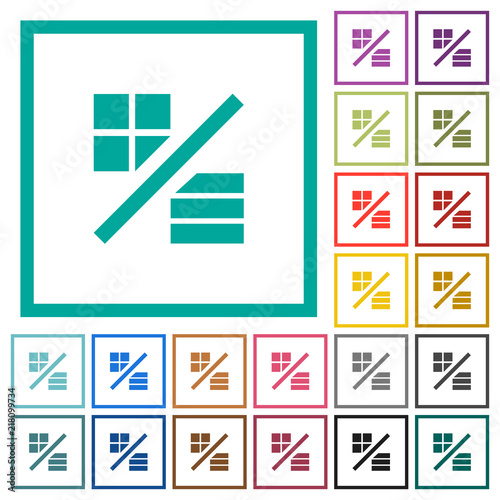 View mode flat color icons with quadrant frames