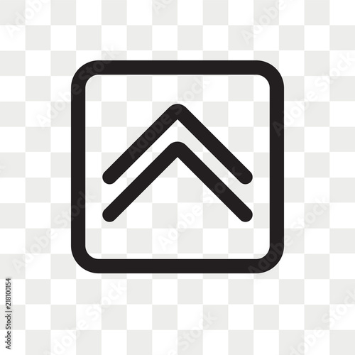 Up arrow fold button vector icon isolated on transparent background, Up arrow fold button logo design