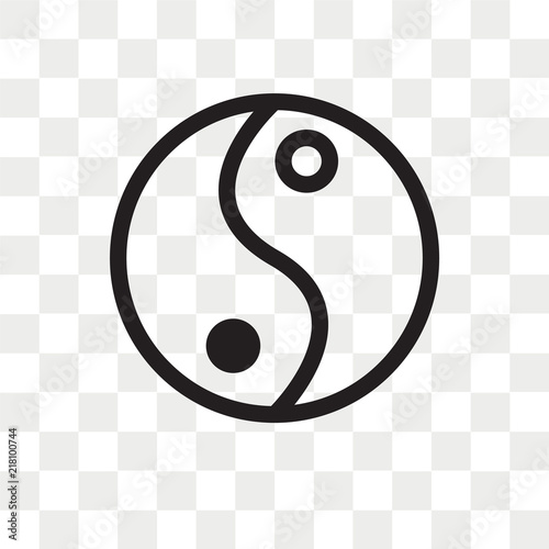 Yin and yang vector icon isolated on transparent background, Yin and yang logo design