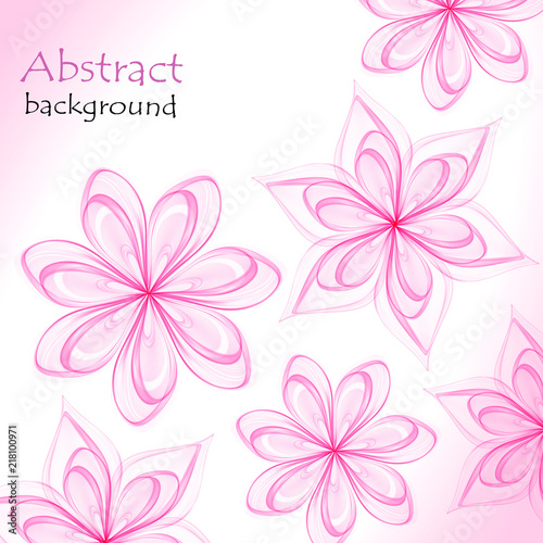Abstract floral background of pink flowers