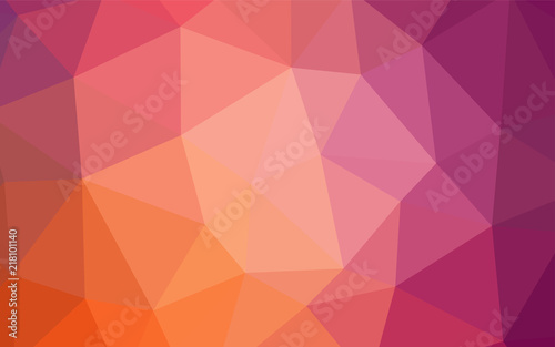 Light Pink  Yellow vector gradient triangles pattern.