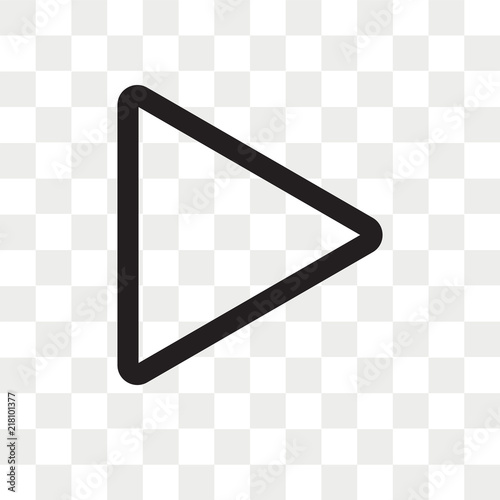 Right arrow play button vector icon isolated on transparent background, Right arrow play button logo design