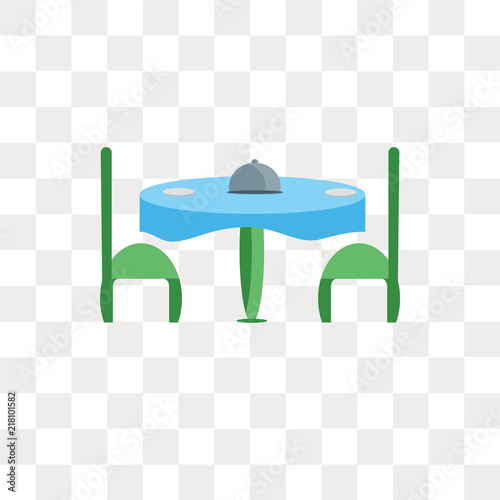 Dinner table vector icon isolated on transparent background, Dinner table logo design