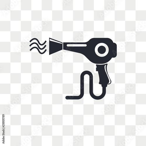 Hair dryer vector icon isolated on transparent background, Hair dryer logo design