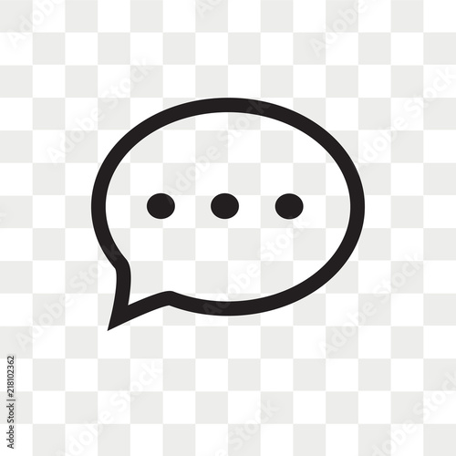 Speech bubble with ellipsis vector icon isolated on transparent background, Speech bubble with ellipsis logo design photo