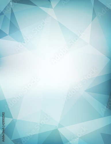 Vertical teal faded pattern with triangles