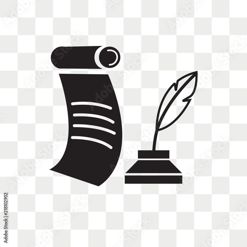 Quill vector icon isolated on transparent background, Quill logo design