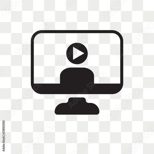 Video lecture vector icon isolated on transparent background, Video lecture logo design
