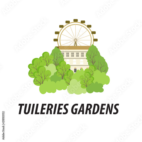 the illustration with the tuileries gardens of Paris