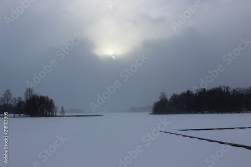 frozen lake in estonia