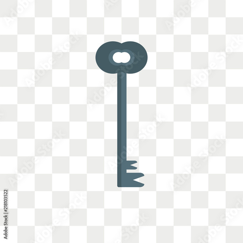 Key vector icon isolated on transparent background, Key logo design