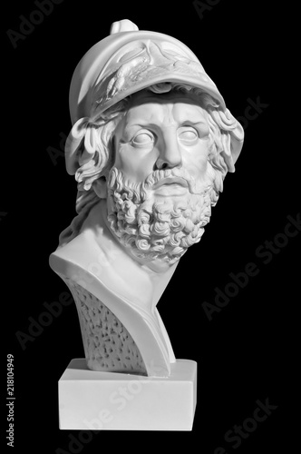 marble statue of a man on a black background
