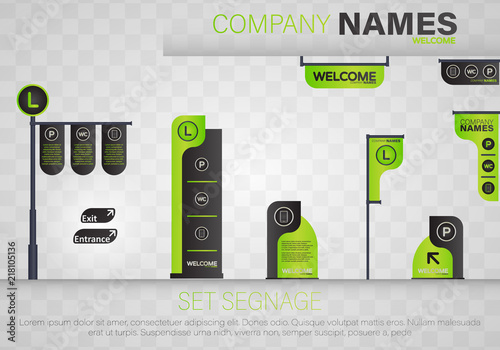 Set signage.  Vector.