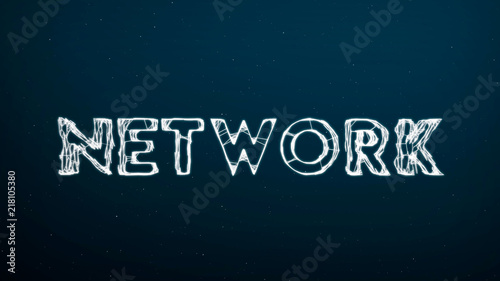 Abstract technology digital backgrounds with word of NETWORK. 3D rending
