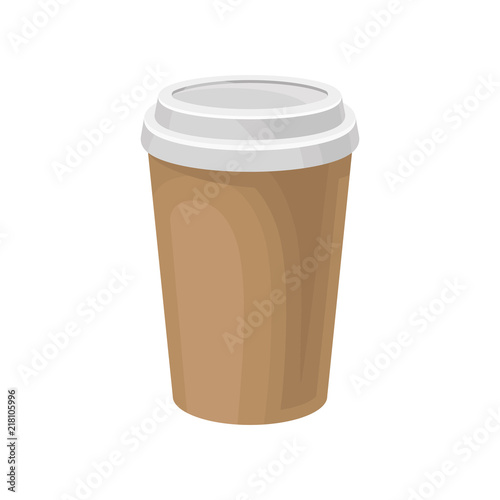 Paper take away coffee cup packaging template vector Illustration on a white background