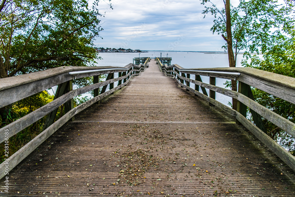 Naklejka premium Dock to the lake
