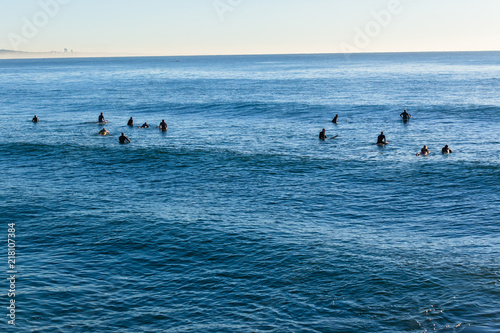 Surfing Longboards Waiting Waves