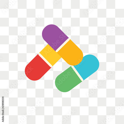 Pills vector icon isolated on transparent background, Pills logo design