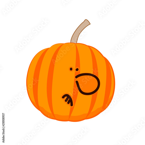 A little disgruntled pumpkin. Vector
