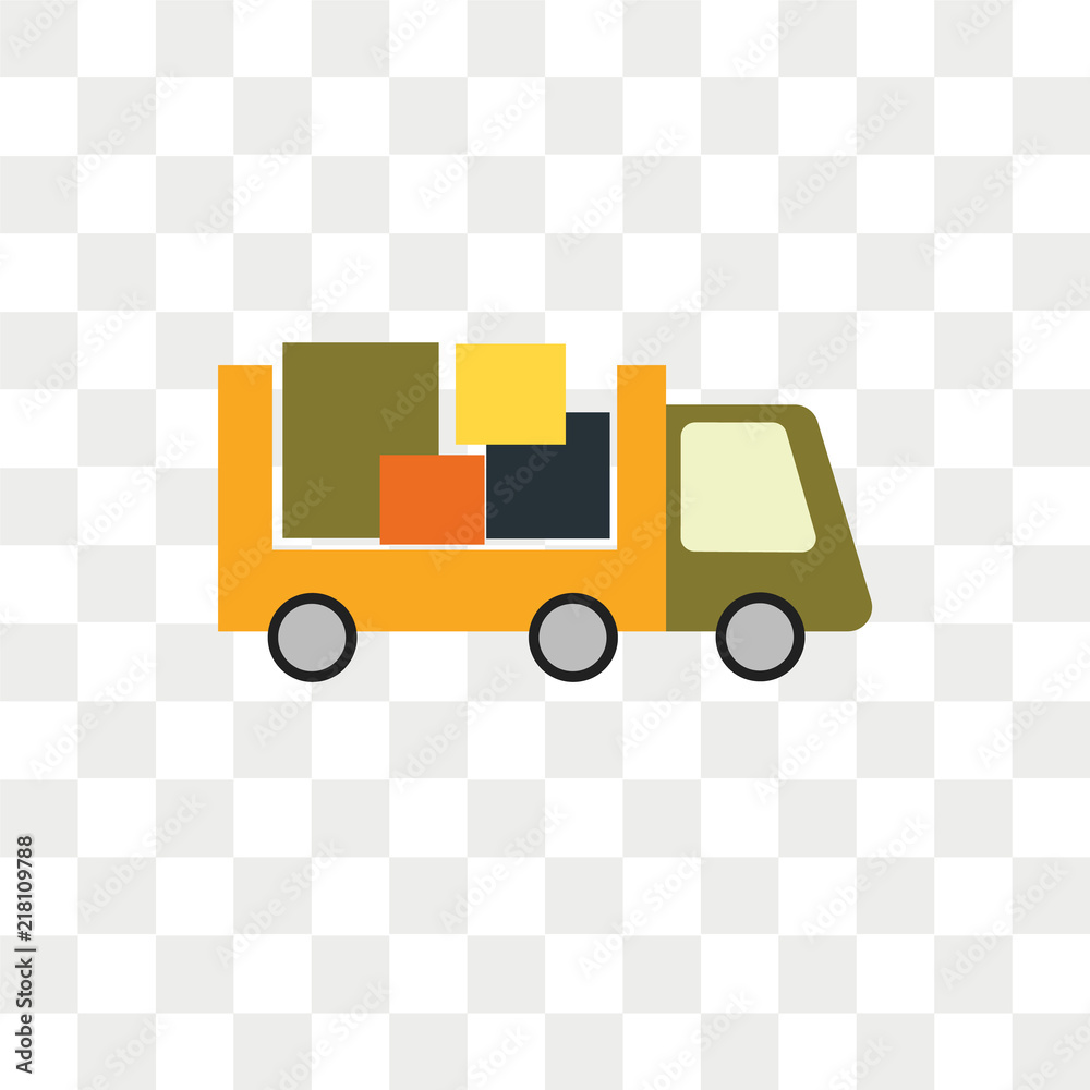 Moving truck vector icon isolated on transparent background, Moving truck logo design Moving truck vector icon isolated on transparent background, Moving truck logo design