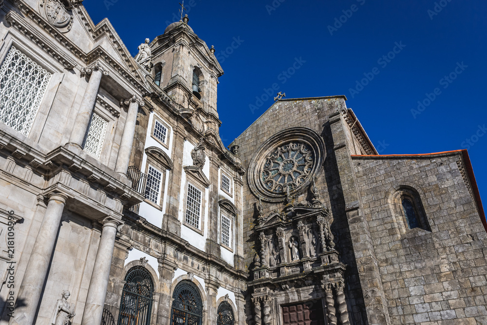 Saint Francis church (on right) and  Third Order of St. Francis church in Porto city, Portugal