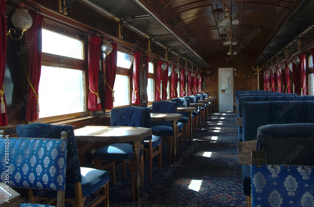 Old train car. ancient interior.