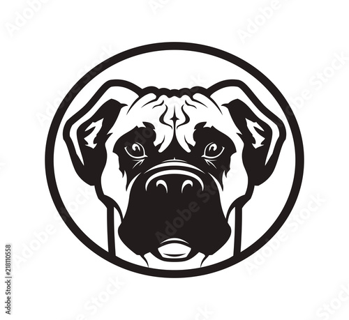 Boxer or pit bull dog head icon