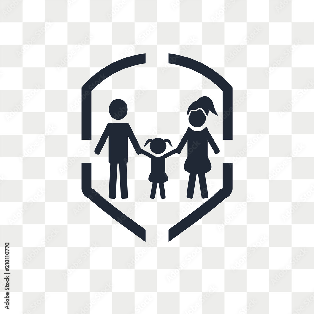 Family Insurance Vector Icon Isolated On Transparent Background Family Insurance Logo Design Stock Vector Adobe Stock