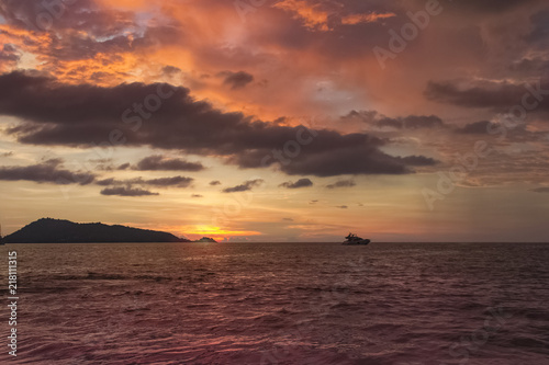 Colorful sunset in the Adaman Sea. Thailand photo