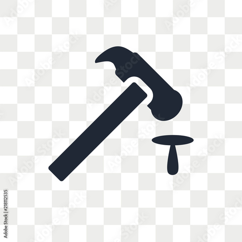 Hammer vector icon isolated on transparent background, Hammer logo design