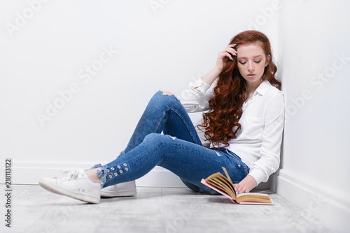 teenager reading book