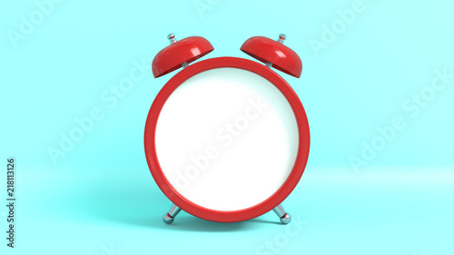 Réveille matin vintage avec un espace libre pour y insérer un message. Rendu 3D.
