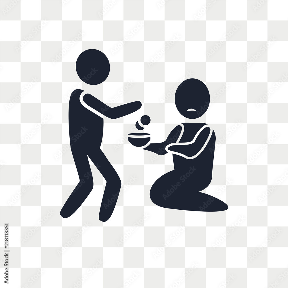 Charity vector icon isolated on transparent background, Charity logo