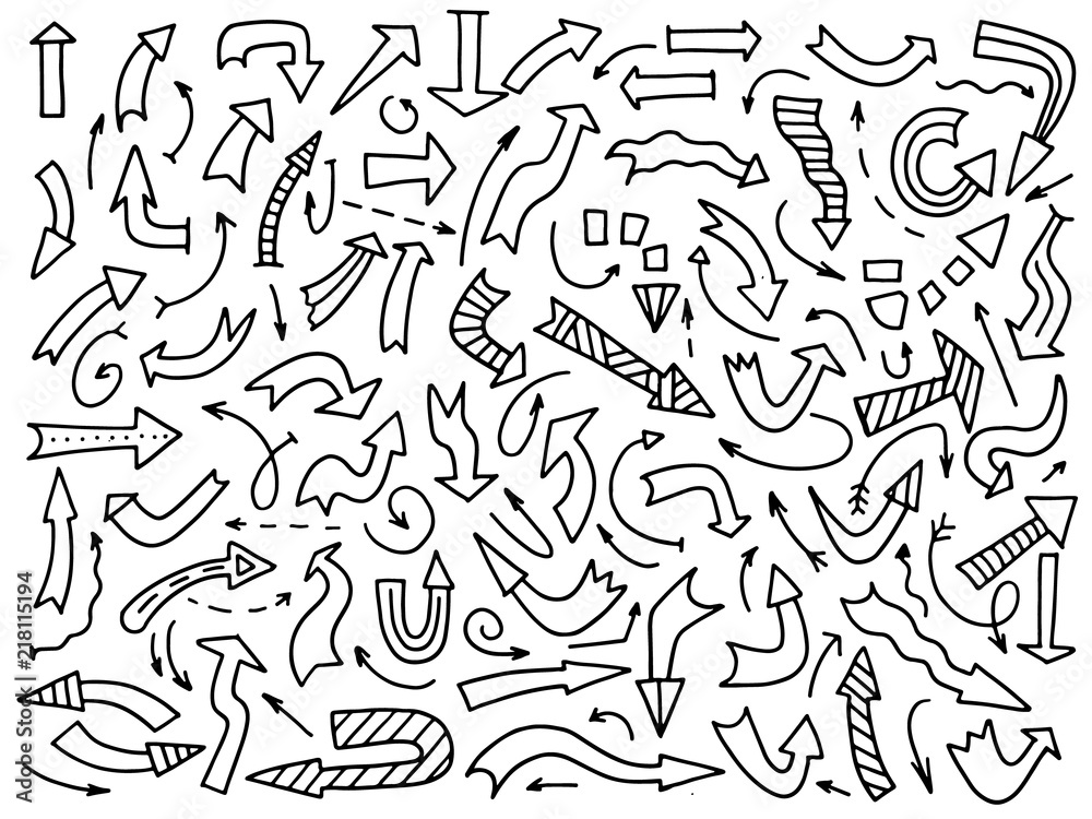 set of arrows doodle set of arrows doodle