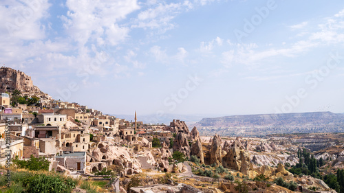 The ancient Ortahisar Castle in Cappadocia, in central Turkey is a major landmark