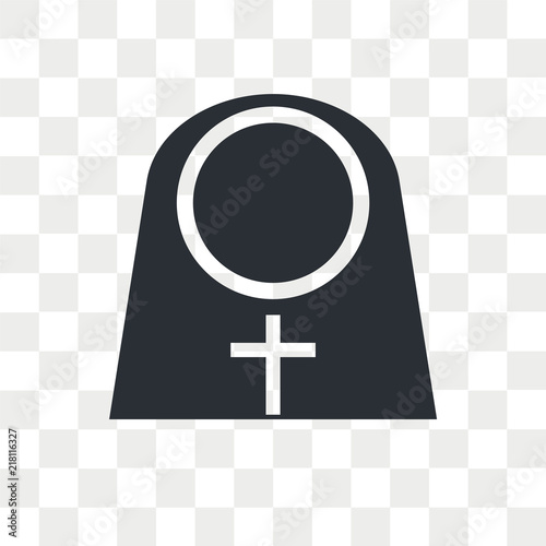 Nun vector icon isolated on transparent background, Nun logo design