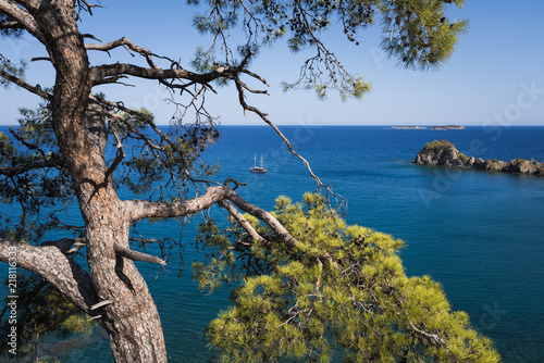 Fototapeta Naklejka Na Ścianę i Meble -  Summer landscape with sea view, Turkey