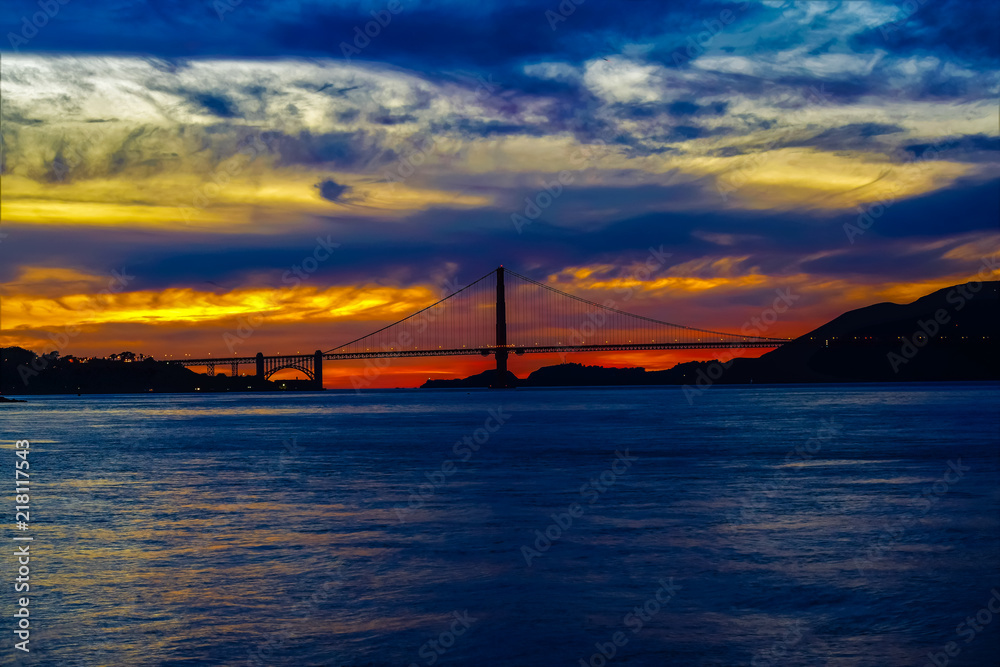 Sunset over the bay