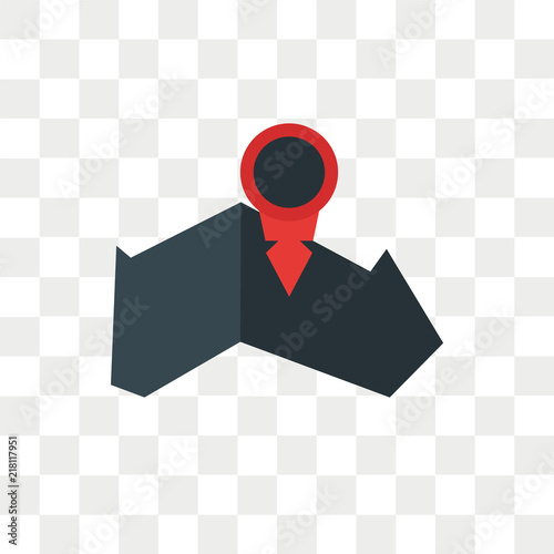 Map vector icon isolated on transparent background, Map logo design