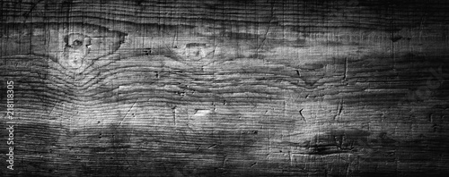 Black wood texture  -- Dark background  -  Panorama, Banner