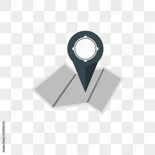 Map vector icon isolated on transparent background, Map logo design