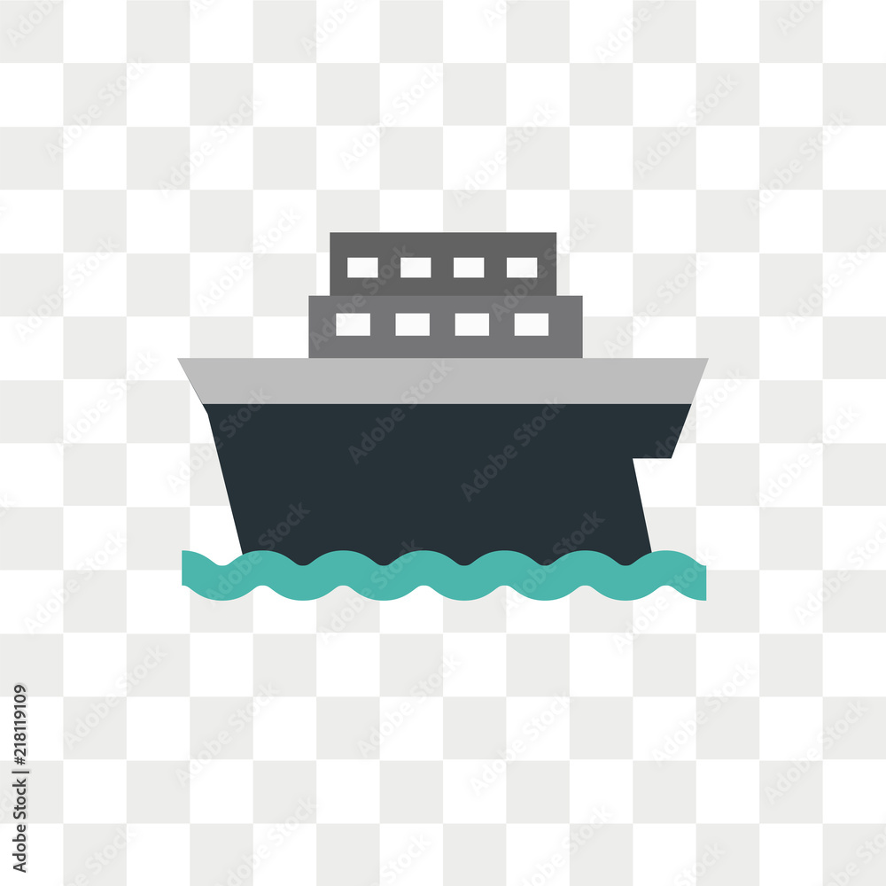 Obraz premium Ship vector icon isolated on transparent background, Ship logo design