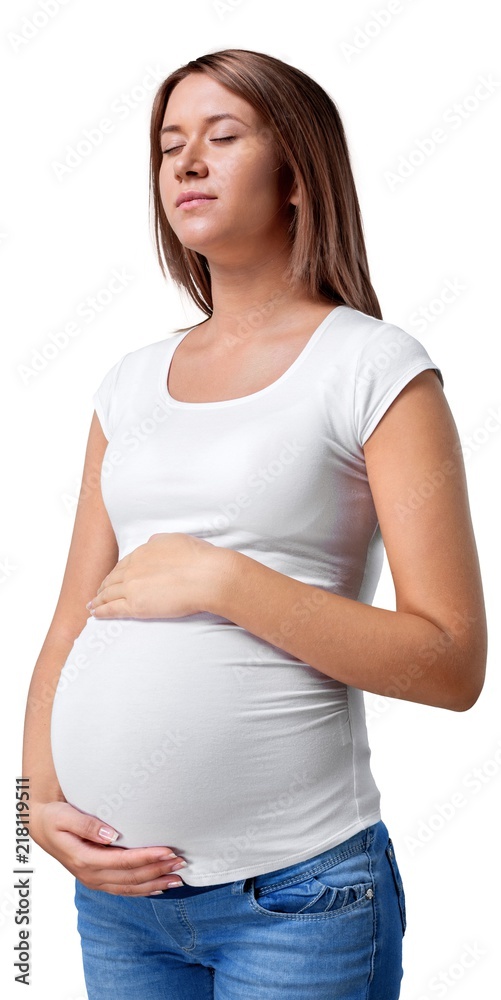 Portrait of a Pregnant Woman with Eyes Closed Portrait of a Pregnant Woman with Eyes Closed