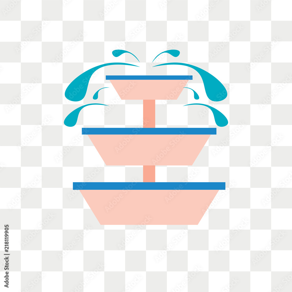Fountain vector icon isolated on transparent background, Fountain logo