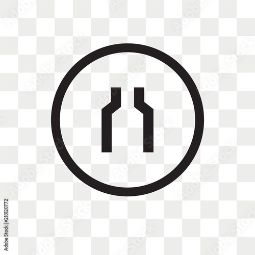 Narrow Two Lanes vector icon isolated on transparent background, Narrow Two Lanes logo design