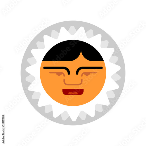 Eskimo face icon. Inuit head sign isolated. arctic traditional  Man of north. Chukchi Vector illustration