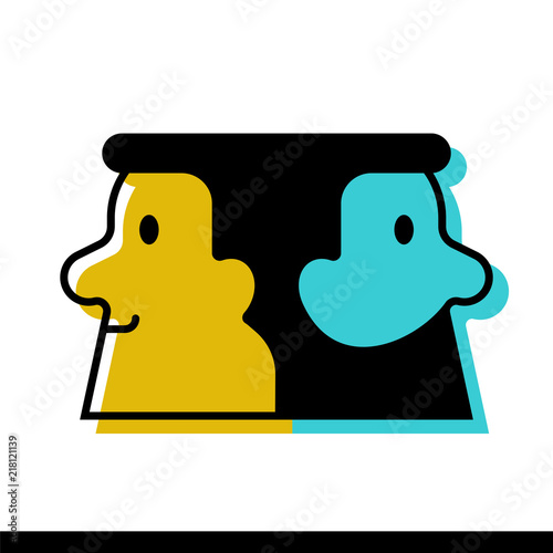 Two-faced Janus. Ancient Roman god. Vector illustration.