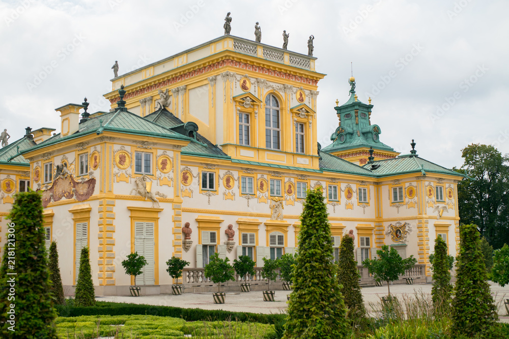 The royal Wilanow Palace in Warsaw, Poland. 